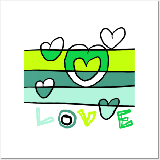 love and heart pattern Posters and Art